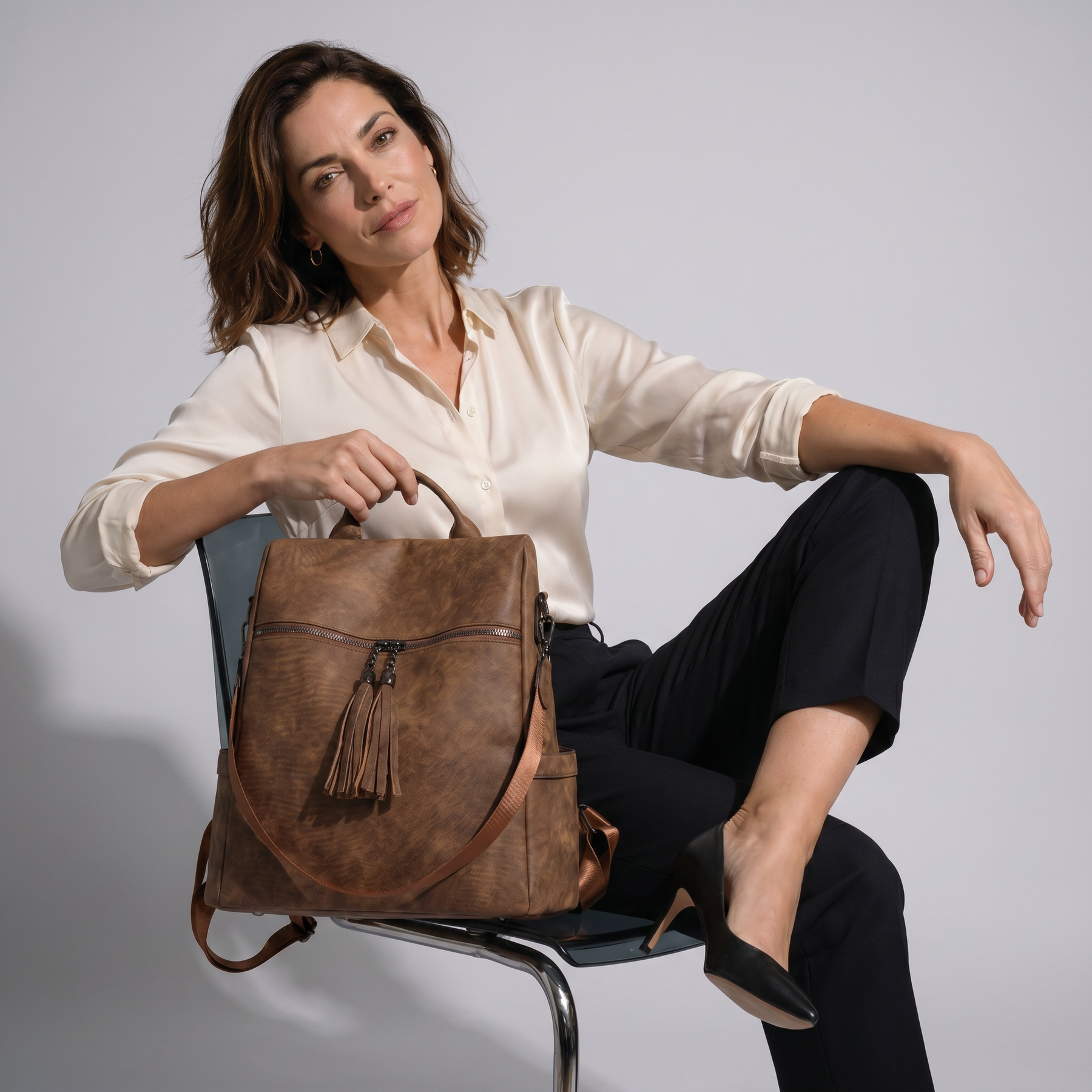 Women's Leather Backpack - Erza