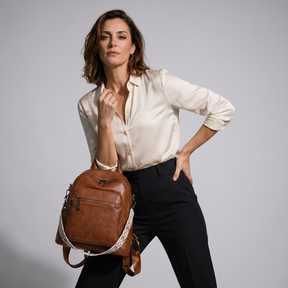 Women's Leather Backpack - Field