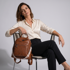 Women's Leather Backpack - Field