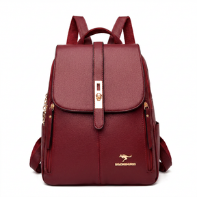Women's Leather Backpack - Kangaroo