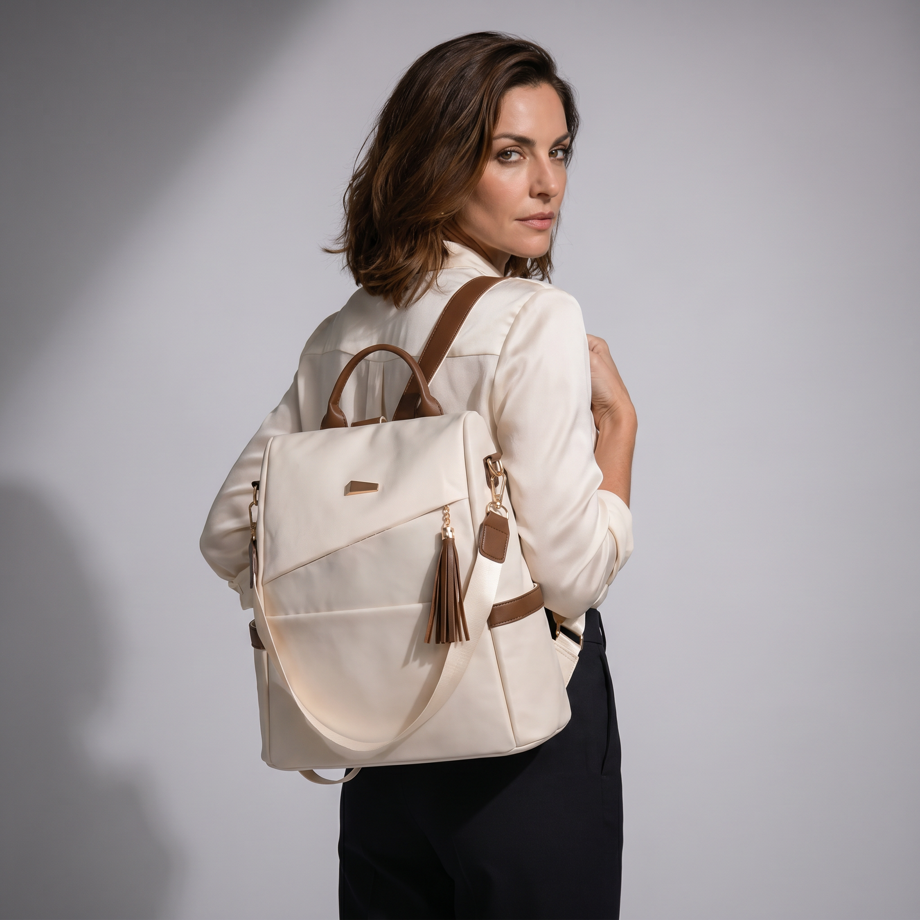 Women's Leather Backpack - Katia