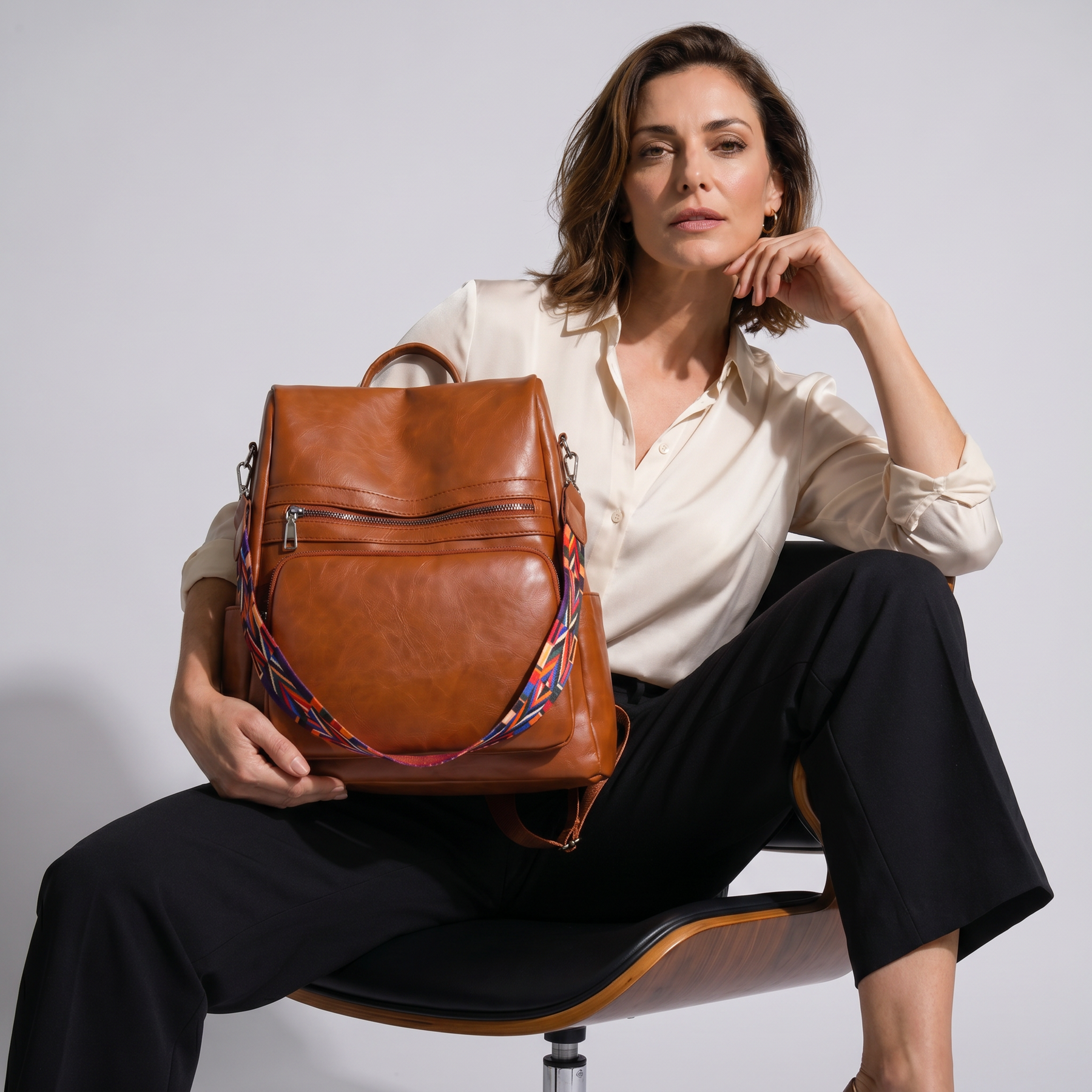 Women's Leather Backpack - Lady