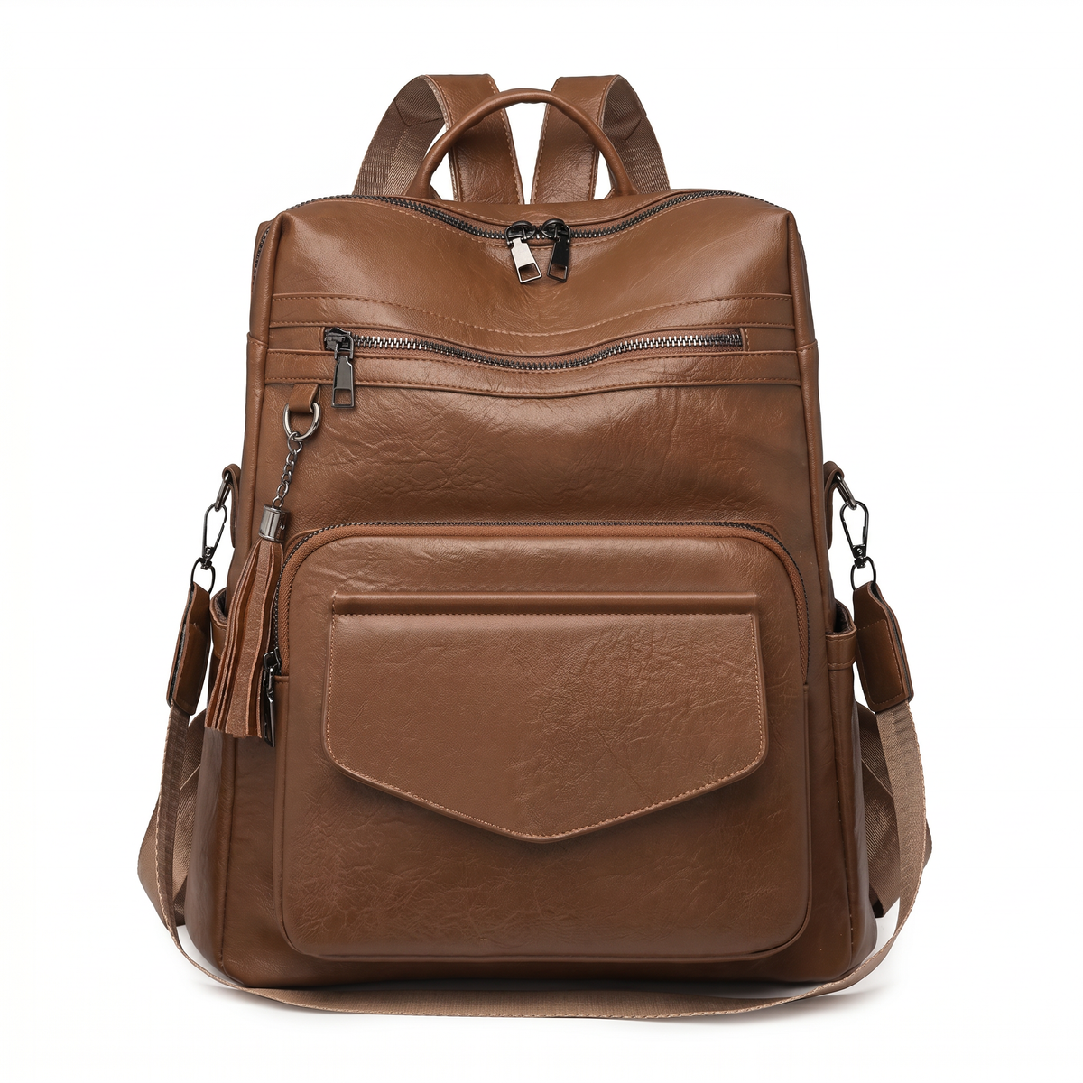 Women's Leather Backpack - Poly