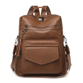 Women's Leather Backpack - Poly