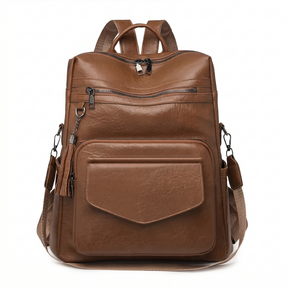 Women's Leather Backpack - Poly