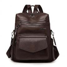 Women's Leather Backpack - Poly