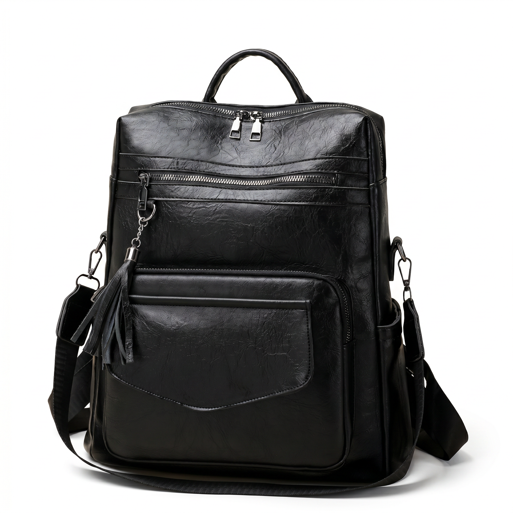 Women's Leather Backpack - Poly