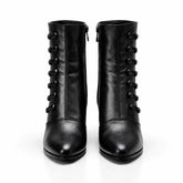 Women's Leather Victorian Button Ankle Boots – Zip Fashion
