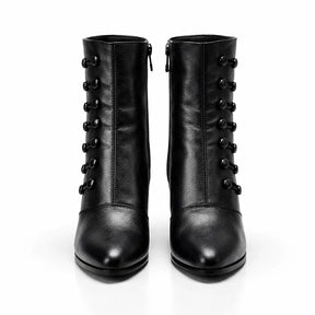 Women's Leather Victorian Button Ankle Boots – Zip Fashion