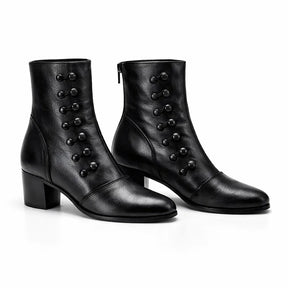 Women's Leather Victorian Button Ankle Boots – Zip Fashion