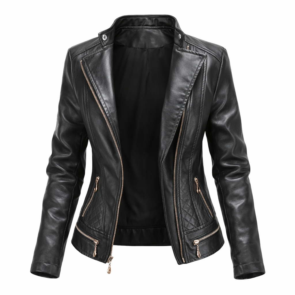 Women's Real Leather Quilted Biker Jacket – Dream