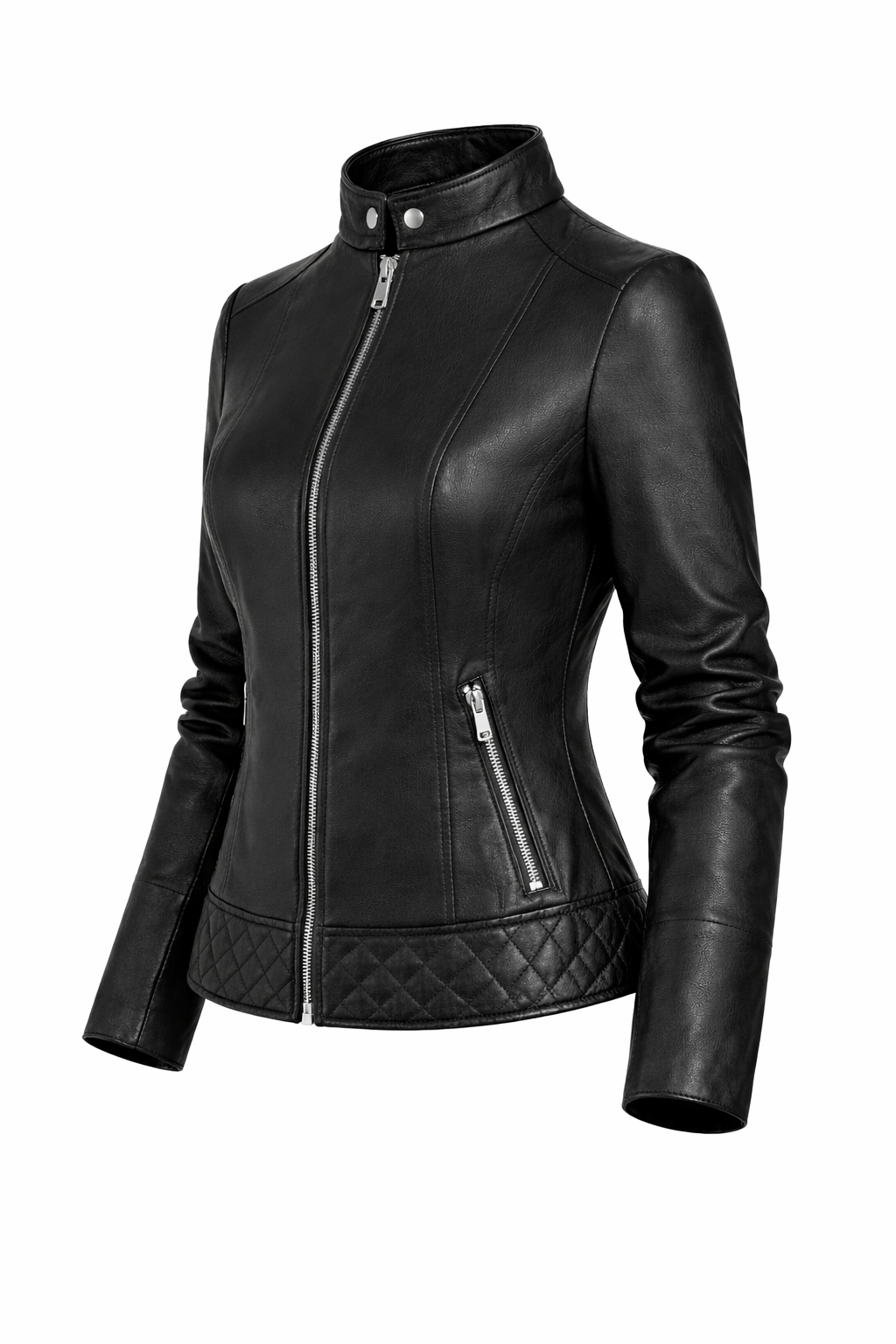 Women's Real Leather Quilted Biker Jacket – Opulence