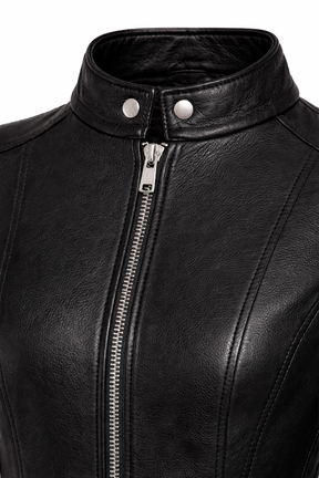 Women's Real Leather Quilted Biker Jacket – Opulence