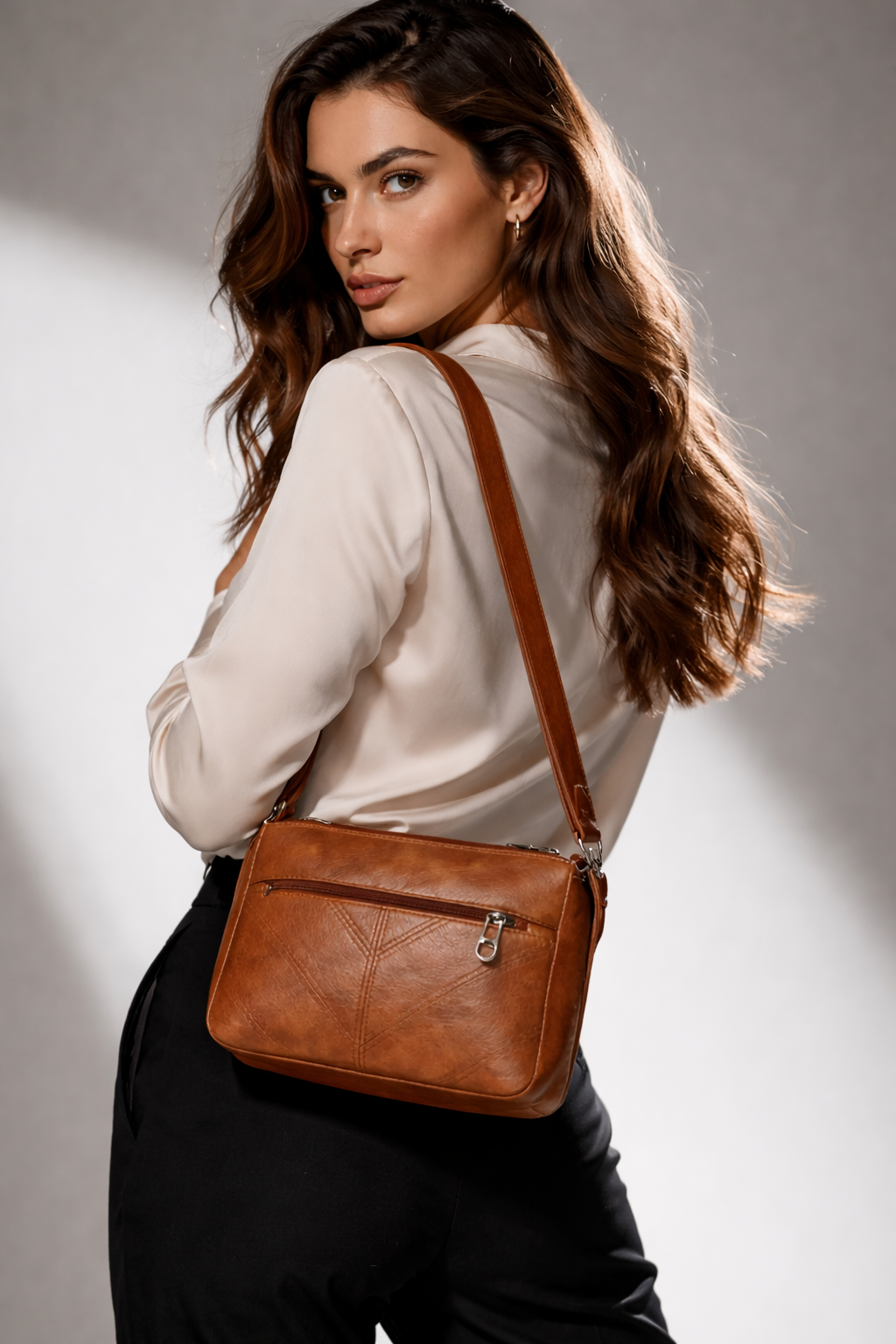 Women's Genuine Leather Crossbody Bag - Chic Style