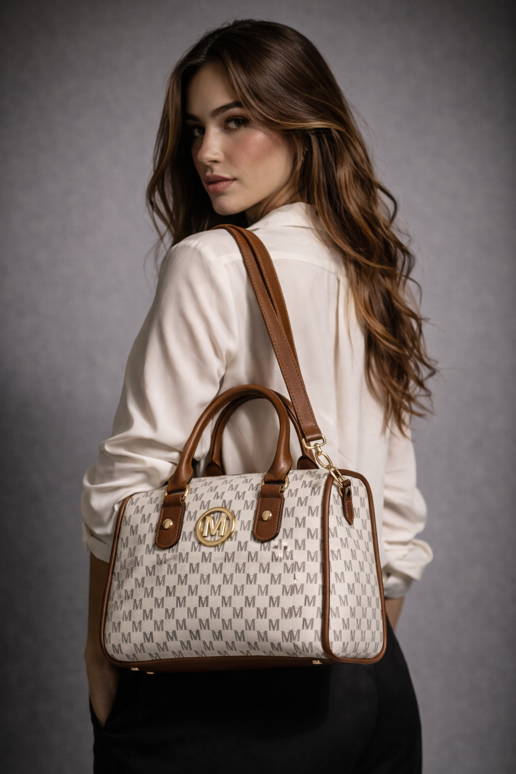 Women's Genuine Leather Boston Bag - Ashworth