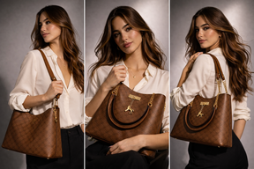 Women's Genuine Leather Messenger Bag - Camel - Kingsford