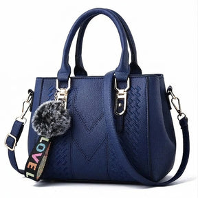 Women's Genuine Leather Top Handle Bag - Cherry