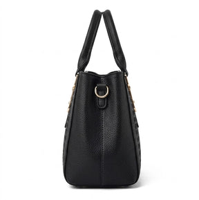 Women's Genuine Leather Top Handle Bag - Cherry