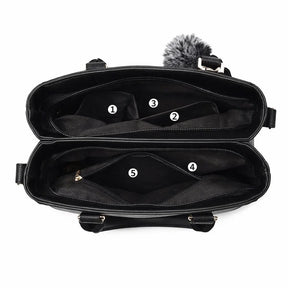 Women's Genuine Leather Top Handle Bag - Cherry