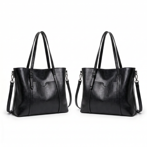 Women's Genuine Leather Messenger Bag - Elegant Woman (2 in 1)