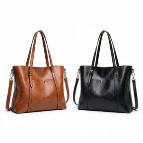 Women's Genuine Leather Messenger Bag - Elegant Woman (2 in 1)