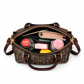 Women's Genuine Leather Top Handle Bag - Luxury Scale (2 in 1)