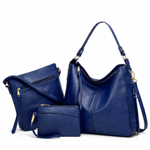 Women's Genuine Leather Messenger Bag - Twins