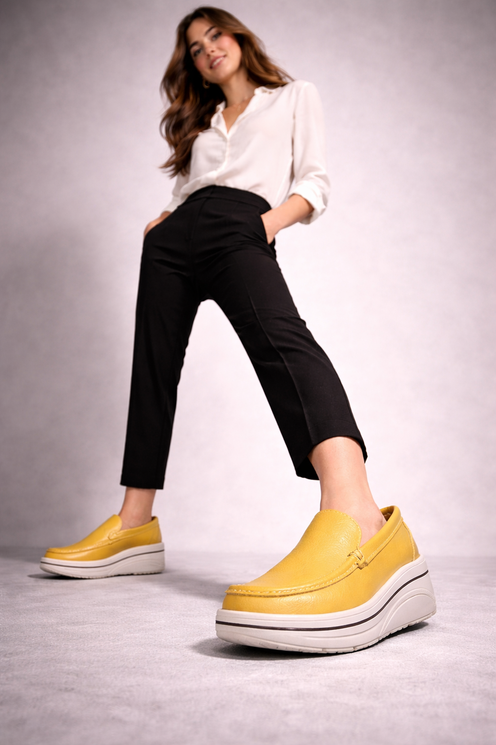 Women's Genuine Leather Platform Loafers – Maria
