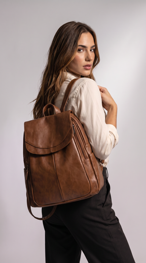 Women's Italian Genuine Leather Backpack - Eco