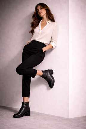 Women's Leather Victorian Button Ankle Boots – Zip Fashion