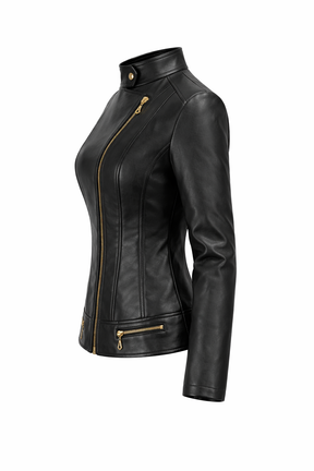 Women's Real Leather Quilted Biker Jacket – Dream