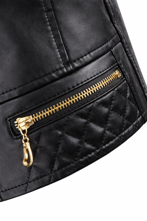 Women's Real Leather Quilted Biker Jacket – Dream