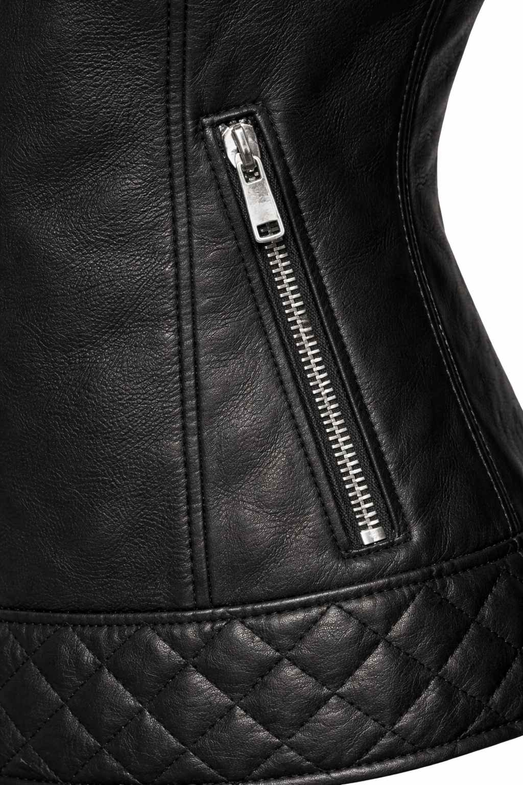 Women's Real Leather Quilted Biker Jacket – Opulence