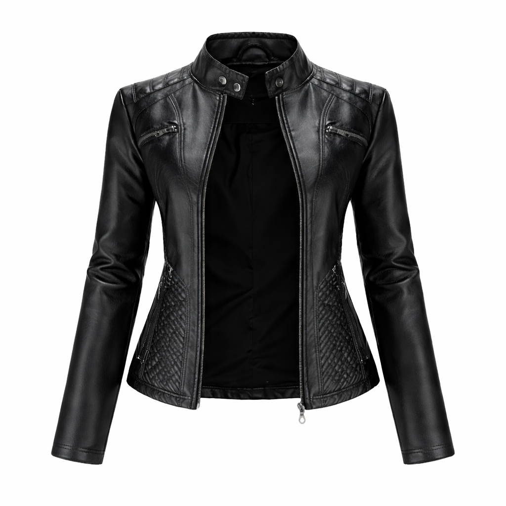 Women's Real Leather Quilted Biker Jacket – Sentinels