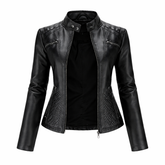 Women's Real Leather Quilted Biker Jacket – Sentinels