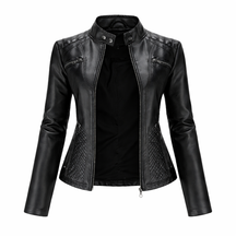 Women's Real Leather Quilted Biker Jacket – Sentinels