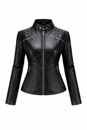 Women's Real Leather Quilted Biker Jacket – Sentinels