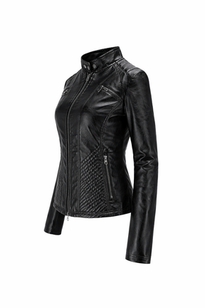 Women's Real Leather Quilted Biker Jacket – Sentinels