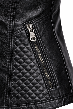 Women's Real Leather Quilted Biker Jacket – Sentinels