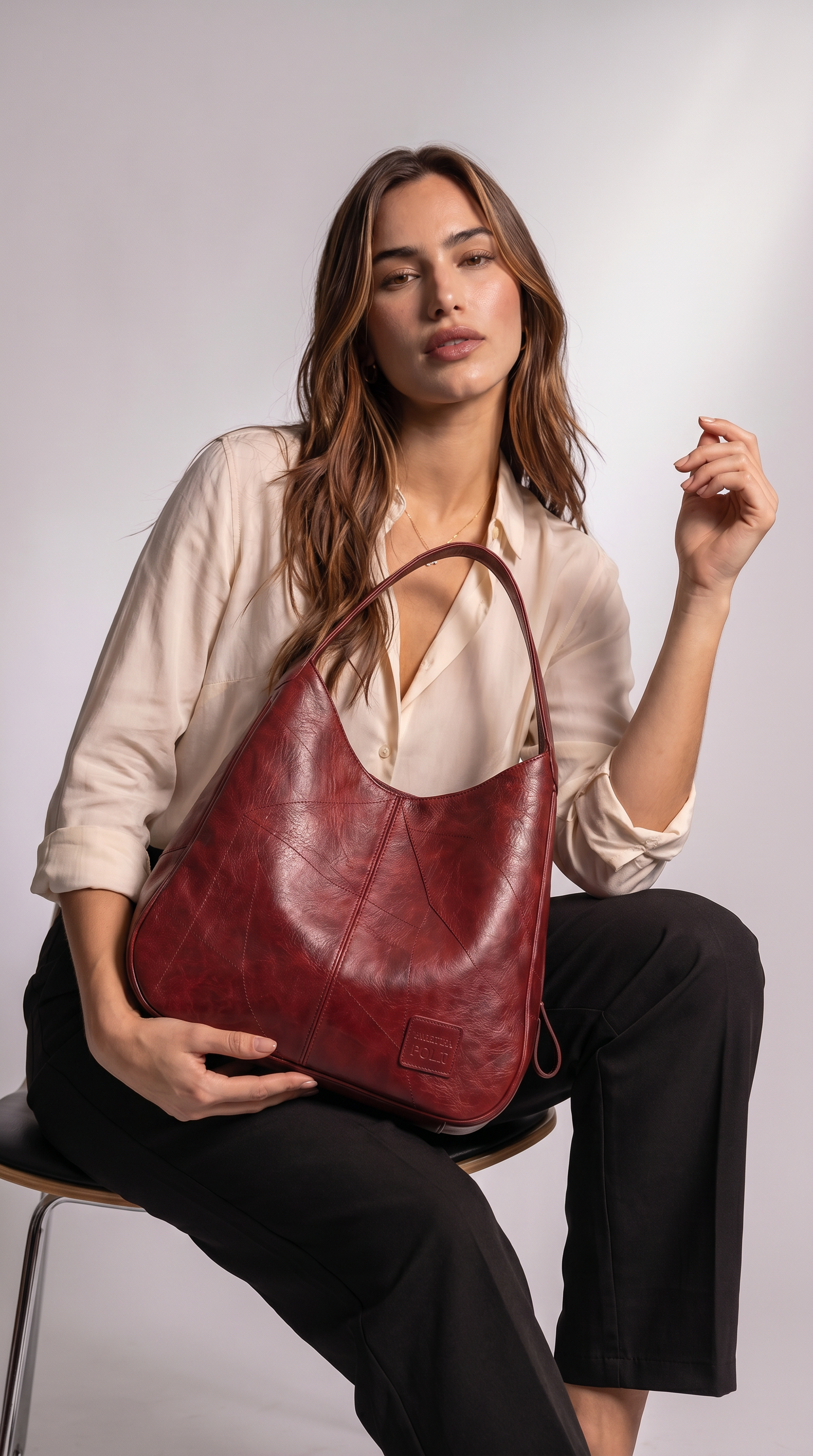 Women's Genuine Leather Hobo Bag - Berlim