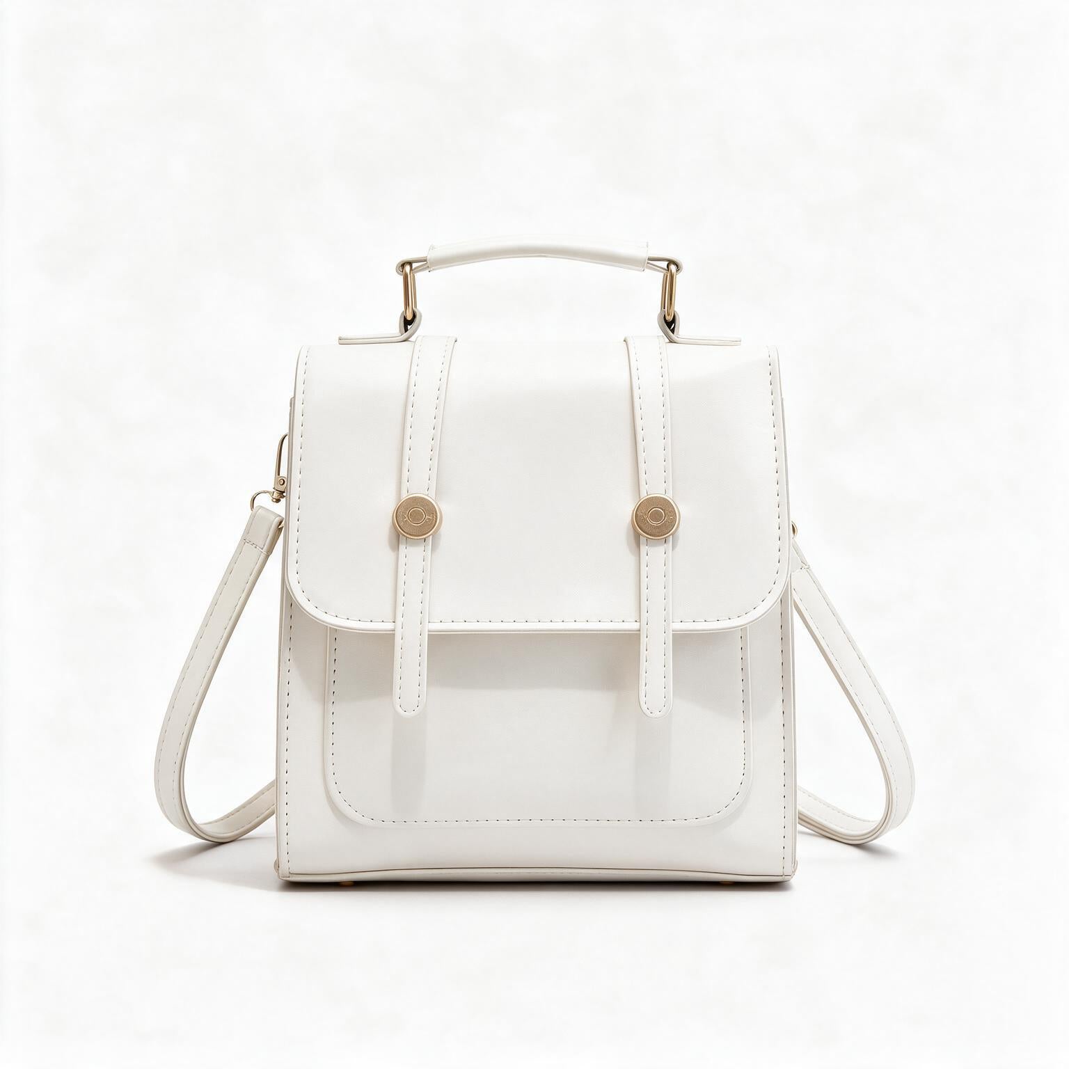 Women's Genuine Leather Mini Backpack - Poppy