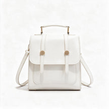 Women's Genuine Leather Mini Backpack - Poppy
