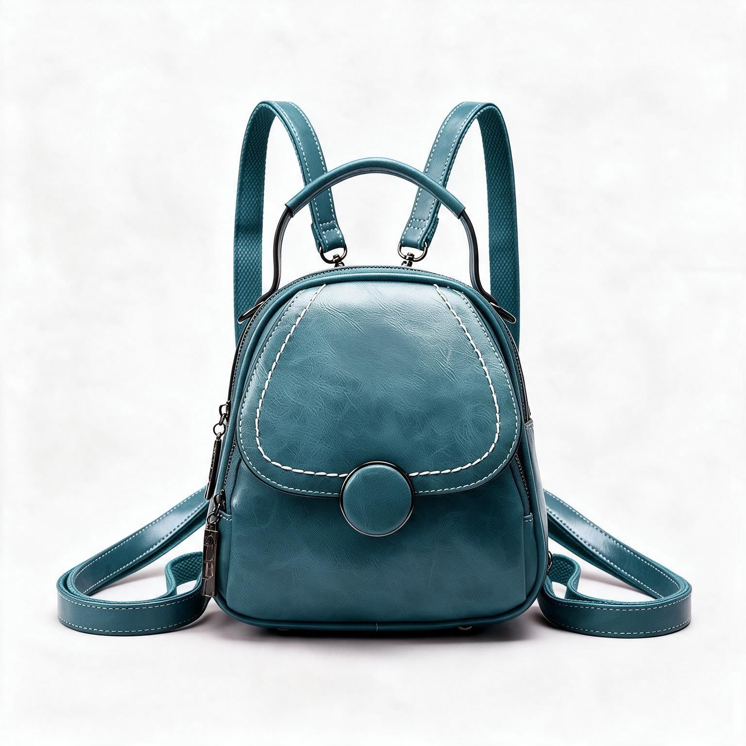 Women's Genuine Leather Mini Backpack - Cricket