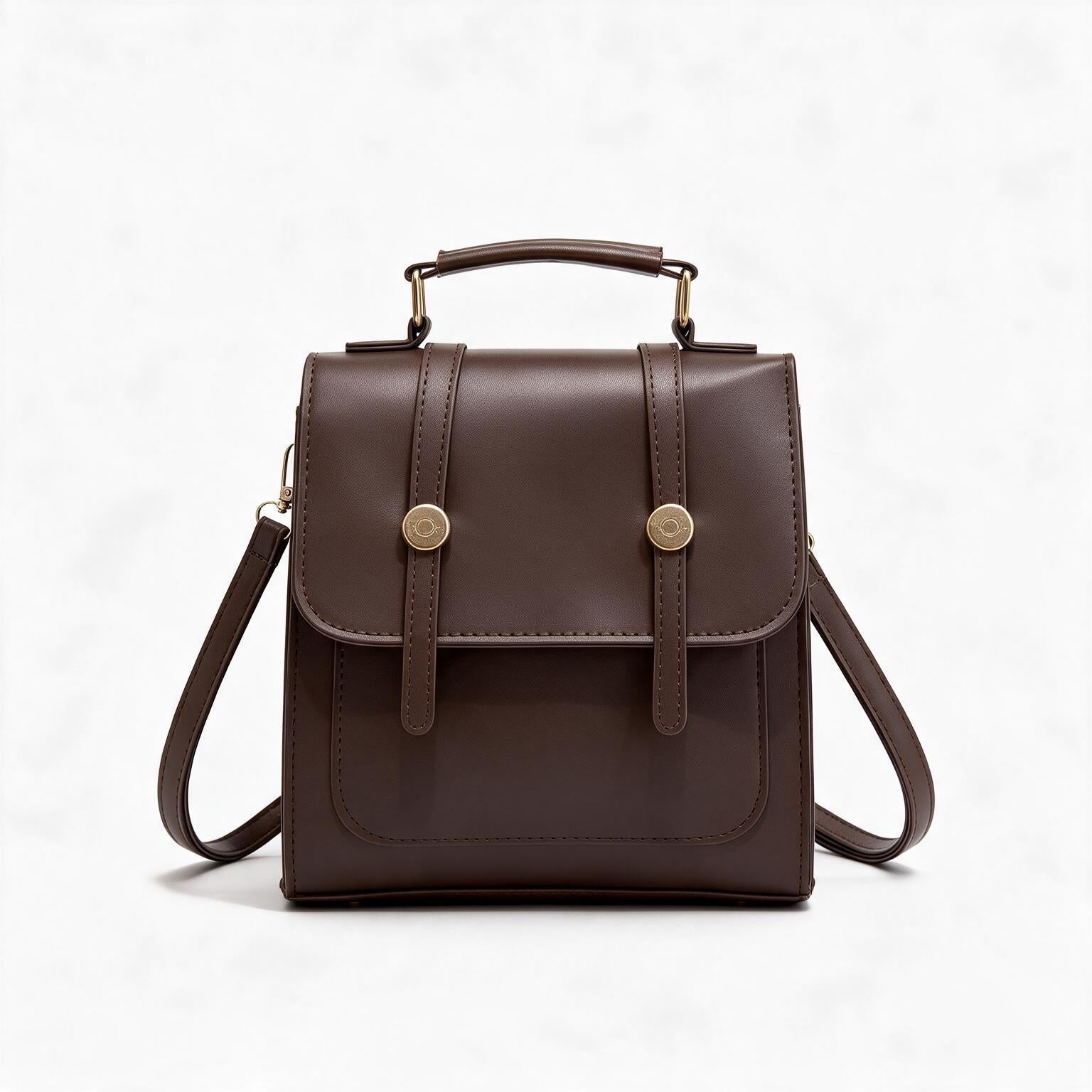 Women's Genuine Leather Mini Backpack - Poppy