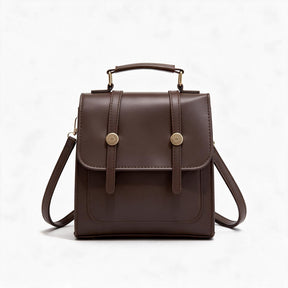 Women's Genuine Leather Mini Backpack - Poppy