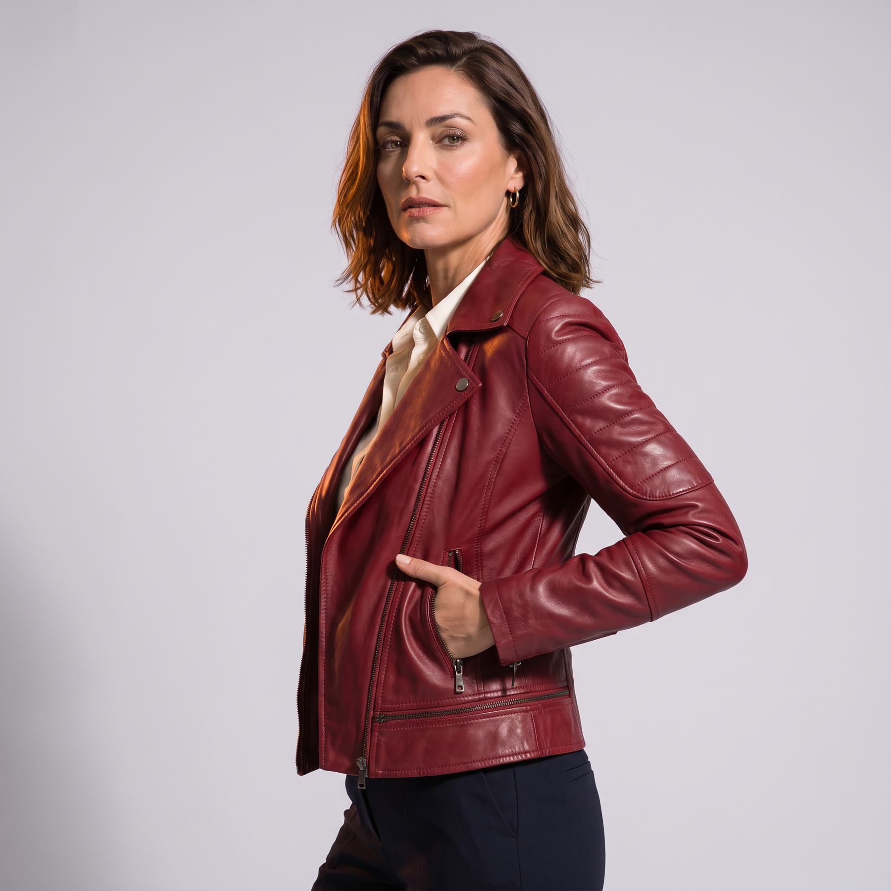Women's Genuine Leather Jacket - Flame