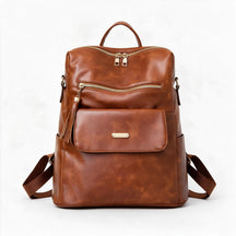 Women's Genuine Leather Backpack - Talia