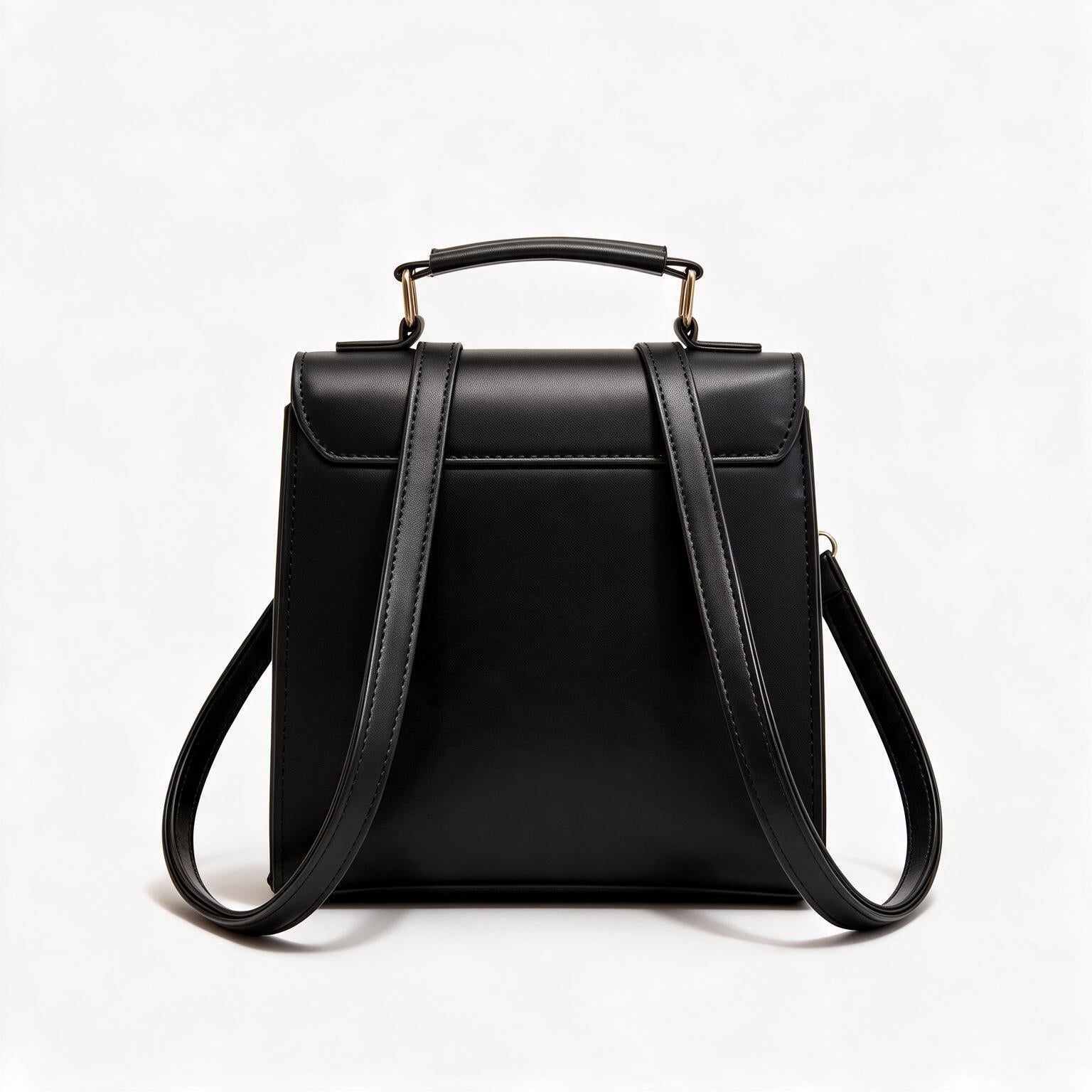 Women's Genuine Leather Mini Backpack - Poppy