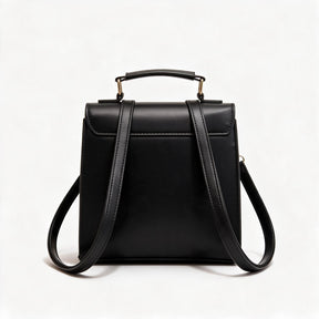 Women's Genuine Leather Mini Backpack - Poppy