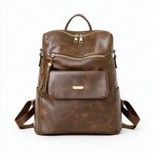 Women's Genuine Leather Backpack - Talia